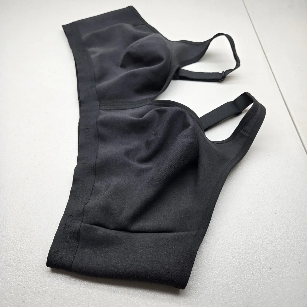 Cacique Women Bra 54D Black T Shirt Wireless Strap Adjustable